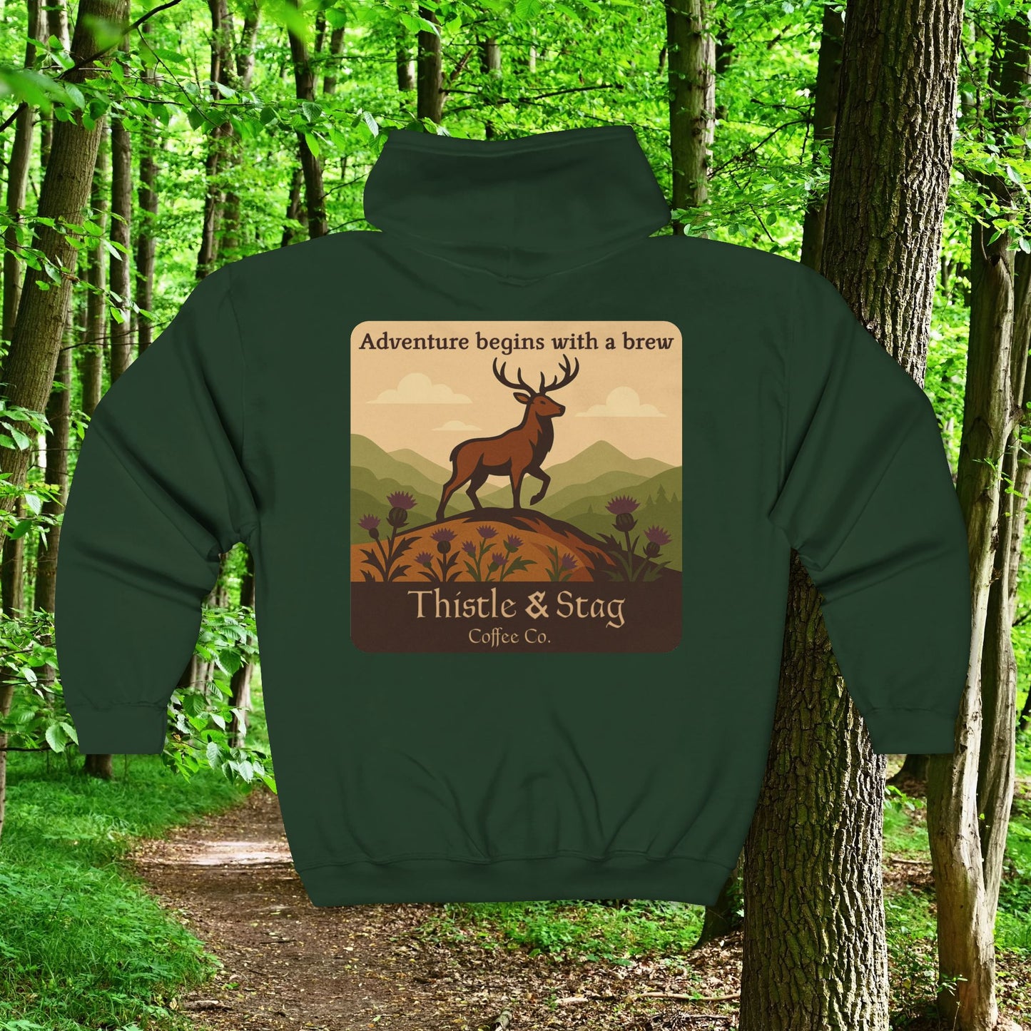 Adventure Begins With A Brew Zip Hoodie