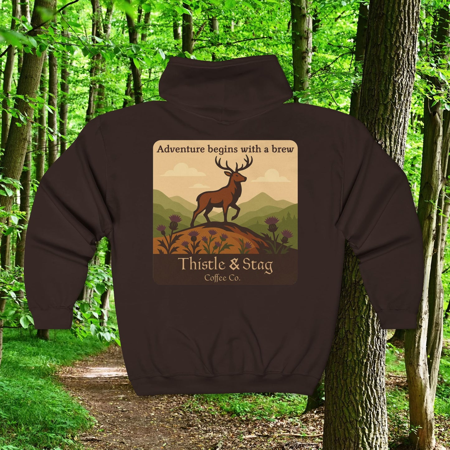Adventure Begins With A Brew Zip Hoodie