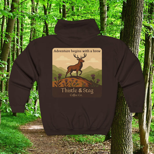 Adventure Begins With A Brew Zip Hoodie