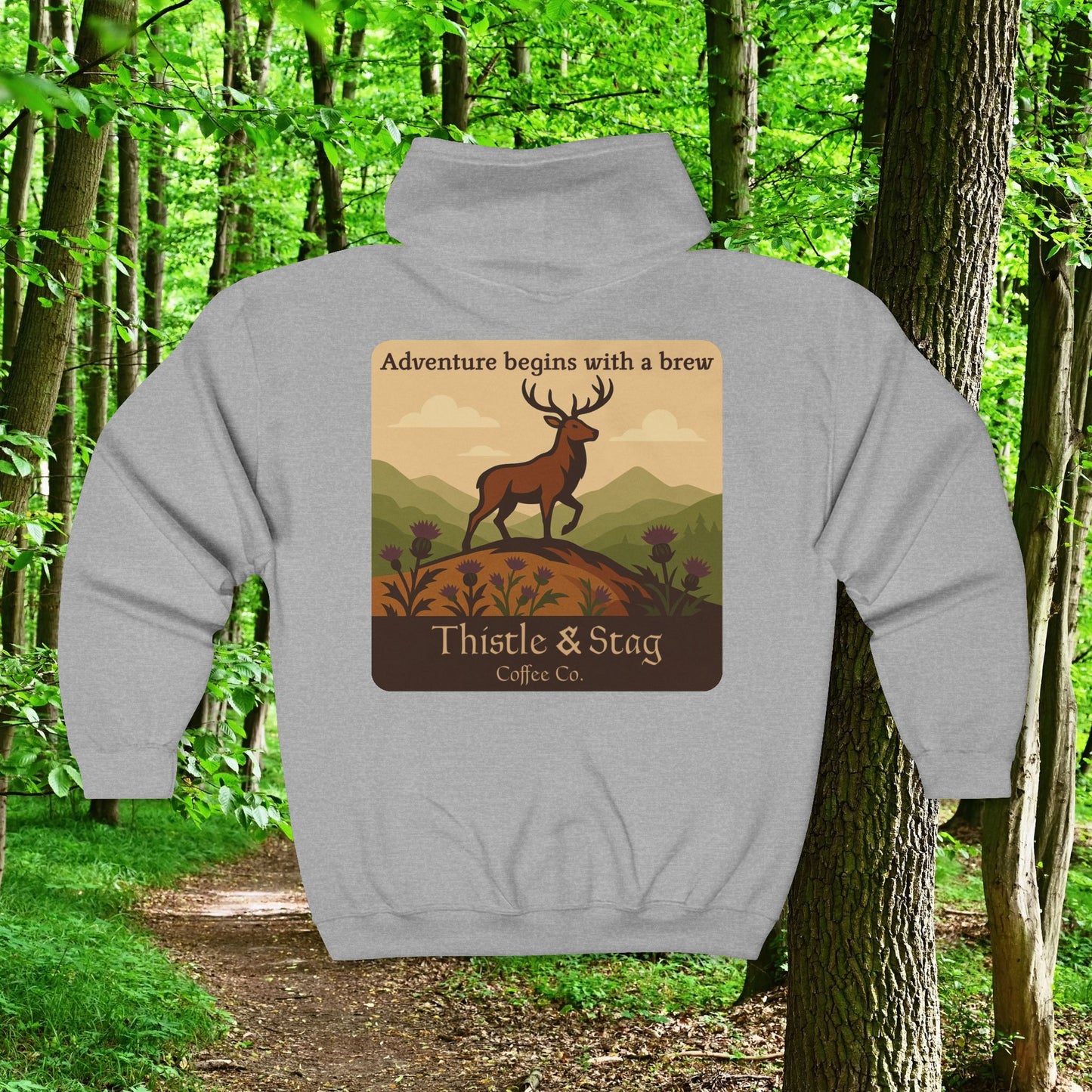 Adventure Begins With A Brew Zip Hoodie